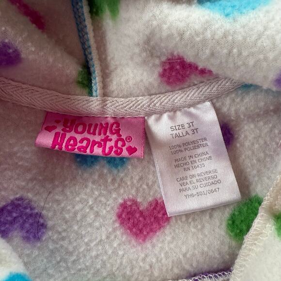 Young Hearts Hooded Full Zip Fleece Size 3T - Picture 4 of 5